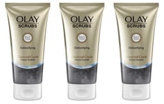 3 x OLAY SCRUBS Detoxifying Charcoal Crush Facial Scrub (150ml)  **£6.65/unit**