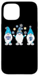 Coque pour iPhone 15 Nains de jardin Hanukkah Shalom - Chapeaux bleus