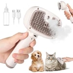 Brencco Brosse Chat Vapeur, 4 in 1 Brosse Chat Chien Avec Réservoir D'eau Brosse Vapeur Chat Rechargeable Pour à Poils Courts Et Longs Pour Chien Chat Massage, Soin