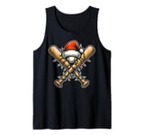 Baseball Bat Ball Player Team Christmas Hat Xmas Tank Top