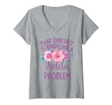 Womens Violeta Personalized Cute Flower Girls Violeta Name V-Neck T-Shirt