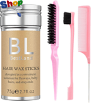 Hair  Wax  Stick &  Pink  Hair  Brush  Versatile  Hair  Styling  Set ,  Hair  Wa