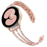 Bracelet compatible avec Samsung Galaxy Watch 7/6/5/4 40mm 44mm/Watch 5 Pro 45mm/Galaxy Watch 6 Classic 43mm 47mm/Watch 4 Classic Femme, 20mm Bling Bracelets de Remplacement Métal (B-ROSE OR)