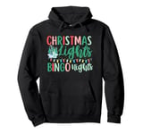 Christmas Lights Bingo Nights Xmas Tree Vintage Matching Pullover Hoodie