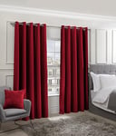 Emma Barclay Cali Eyelet - Woven Thermal Blackout Eyelet Curtains in Red - Width 90 x Drop 90" (228 x 228cm)