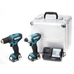 Pack outils perceuse visseuse et clé à chocs Makita CLX224X avec 2 batteries 12V 1,5Ah Li-Ion et coffret