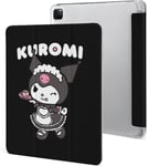 Étui Pour Ipad Pro 2021 Kuromi Cute 12,9 Pouces Type D'ordinateur Portable Support À Trois Volets Avec Porte-Stylo Réveil/Veille Automatique