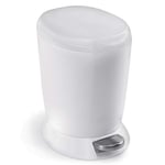 simplehuman CW1318 6L Round Pedal Bin, Small Bin for Bathroom Bedroom Office, Strong Steel Pedal, Inner Bucket, White Plastic