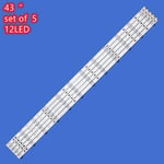 Bande LED 3V, 12 diodes, LB43014 V0_00, pour Philips 43 TV 43PUS6551 EQLSJ A.G 43PUS6501 43PUS6101 43PUS6201 43PUS7202 ""Nipseyteko