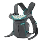 INFANTINO Porte bébé Swift Classic Gris avec poche - 2 modes de portage - Bavoir amovible inclus - bretelles et sangles réglables - Dès la naissance - 3,6 à 11,3Kgs