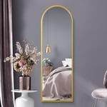 MirrorOutlet Grand Miroir Mural Moderne en métal doré Pleine Longueur : 160 x 53 cm – Convient pour Chambre à Coucher, Salon, Dressing et espaces de Vie.