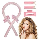 Boucle Sans Chaleur Cheveux Bigoudi - Heatless Hair Curlers Headband Bandeau Tige de Curling Sans Chaleur Coiffure Heatless Curlers Bricolage Ensemble de Bigoudis Paresseux pour Dormir la Nuit