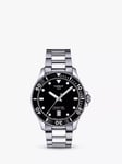 Tissot T1204101105100 Men's Seastar 1000 Quartz Date Bracelet Strap Watch, Silver/Black