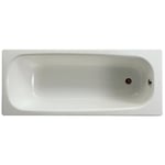 Baignoire Contesa - Marque - 150x70cm - Non percée - Bord plat - Pieds métal - Fond lisse