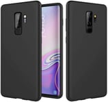 Compatible Avec Les Coque Samsung Galaxy S9 Plus Ultra Fine Liquide Silicone Gel Original Housse Etui Protecteur D'écran Anti Rayures Anti Choc Coquille Noir