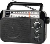 Tr604 Radio Portable Fm,Poste Radio Pile Et Secteur,Excellente Réception Antenne,Transistor,Enceinte,Pr Casque,Grand Écran,Pour Personnes Âgées(Noir)