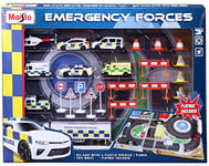 Maisto M12151 Fresh Metal Emergency Force Playmat Playset with Die-Cast Vehicles, Multiple Colours