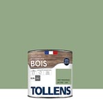 TOLLENS - Peinture extérieure bois 2 en 1 - Ultra Résistante - Finition Satin - Laque Riche en Résine - Pour Toute Boiserie Extérieure - Sans Sous-Couche - Vert Provence - 0,5L = 8m2