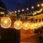 Utomhus Guinguette Garland, 30M LED Garland med 50+2 Okrossbara Glödlampor Garland, IP44 Vattentät LED Guinguette Garland för Terrass, Trädgård, Bröllop,