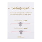 GD GOOD.designs EST. 2015 Bracelet ange gardien pour fille I Set pour 2 avec bracelet cœur en or rose 18 carats I Bracelets anges personnalisables pour deux I Bijoux pour femme