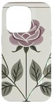 Coque pour iPhone 15 Pro Rose florale botanique, style minimaliste, roses d'amour