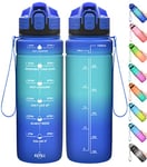 Coolfel Motivational Water Bottle with Time Markings, 1.5l 1l Sports Water Bottle 700ml 500ml Kids Water Bottles, BPA Free Tritan Leakproof Reusable Drink Bottle for Gym, School, Running