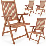 Set de 2 ou 4 chaises pliantes Vanamo en bois d''eucalyptus Chaise de jardin pliable extérieur Set de 4