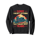 Thinking About Trains Model Railroad Conductor Wagon Train Sweatshirt