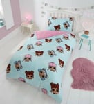 LOL Surprise Fleece Single Bedding Set Reversible Duvet Cover Pink