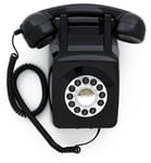 GPO Retro GPO746WBLK 746 Wall Mount Push Button Telephone - Black [New ] Black