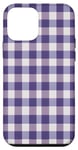 iPhone 12 mini Purple White Checkered Plaid Flannel Gingham Pattern Checker Case