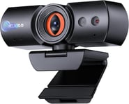 HelloCam Pro, Webcam avec Windows Hello, Autofocus 1080P 60FPS, Véritable Confidentialité, Obturateur Électronique Automatique, Caméra pour Ordinateur, Microphone, Amélioration Faciale