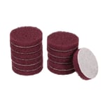 12pcs Scrubber Scouring Pads 500 Grits 2 Inch Drill Power Brush, Dark Red