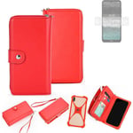 2in1 cover wallet + bumper for Nokia C21 Phone protective Case red