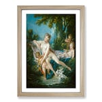 Big Box Art The Bath of Venus Consoling Love by Francois Boucher Framed Wall Art Picture Print Ready to Hang, Oak A2 (62 x 45 cm)