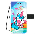 Kingyoe Xiaomi Redmi 9A Case Wallet Premium PU Leather Flip Cover Redmi 9A Protector Folio Notebook Design with Cash Card Slots/Magnetic Closure/TPU Bumper Shell,Magic Unicorn