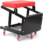 Tabouret escabeau de mécanicien Servante d'atelier mobile sur roulettes 160kg Plateau outils - Wiltec