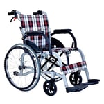 Care-Parents Fauteuil roulant pliable léger, fauteuils roulants automoteurs, fauteuil roulant pour personnes âgées, fauteuils roulants en aluminium avec repose-pieds(CP-30A5N)