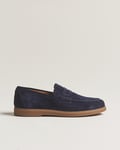 Loake 1880 Lucca Suede Penny Loafer Navy