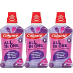 Colgate Mouthwash Breathtaking All In One 500ml x 3