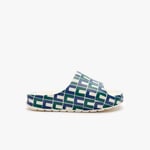 Lacoste Claquettes Serve Slide 2.0 femme Taille 37 Marine/beige