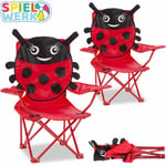 Deuba 2X Chaises Pliables pour Enfant Motif Coccinelle Couleur Rouge/Noir Intérieur Extérieur Jardin Camping Plage