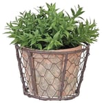 8cm Haut Ans Terra Cotta Panier Pot de Fleurs Cache-Pot À Rond Métallique Jardin