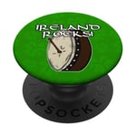 St Patrick Day Bodhran Drummer Drums Percussion Musicien PopSockets PopGrip Adhésif