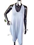 Made In Italy Harem Jumpsuit Italian Genie Drape Baggy Lagenlook Playsuit Blue