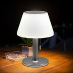 Lampe de table lampe solaire lampe d'extérieur lampe de terrasse lampe de table balcon, IP44 interrupteur à tirette à pile acier inoxydable blanc,