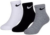 NIKE Unisex Kids Cushioned Ankle Un0026 3 Pairs Socks, WHITE/GREY/BLACK-W2F