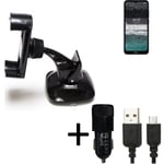 For Nokia C21 car holder + CHARGER windshiled bracket 