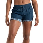 Dare2B Women's Sprint Up 2-in-1 Shorts with Q-Wic Technology, Super Stretchy Lightweight Inner Short, Quick Drying and Water Repellent Finish - Perfect for Sports Activites Blue