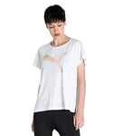 PUMA T-Shirt de Sport Moderne - Femme - Puma Blanc/vert foncé - XS